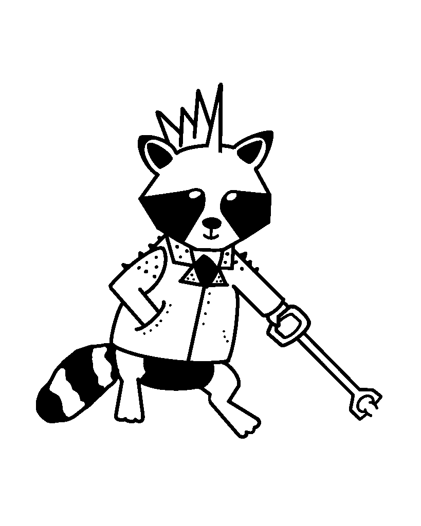 raccoon punk transparent